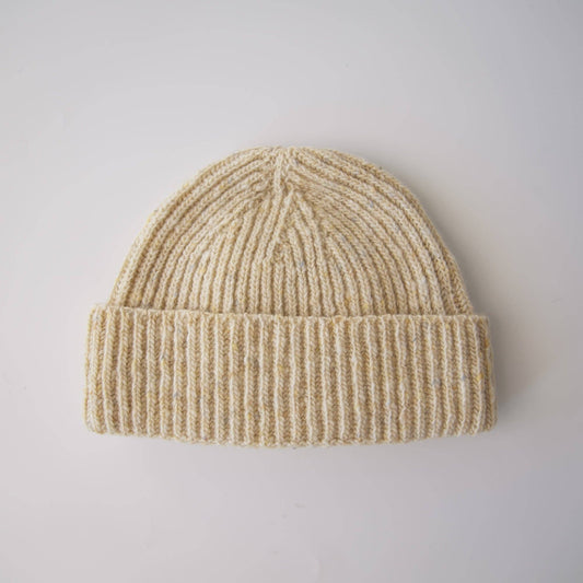 Ribbed Hat • Donegal Tweed • Ecru