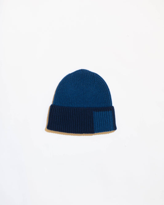 Intarsia Patch Hat • Supersoft Lambswool • Blue • Niagara