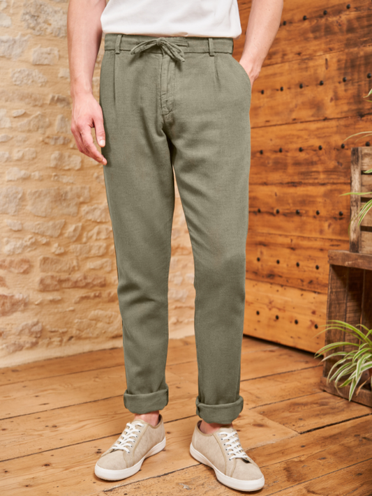 Gaston cotton and linen joggers